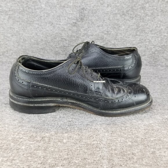 ✅VTG Regal Black Leather Dress Oxfords Longwing Brogue Men\'s Shoes 8 Wide main image 5